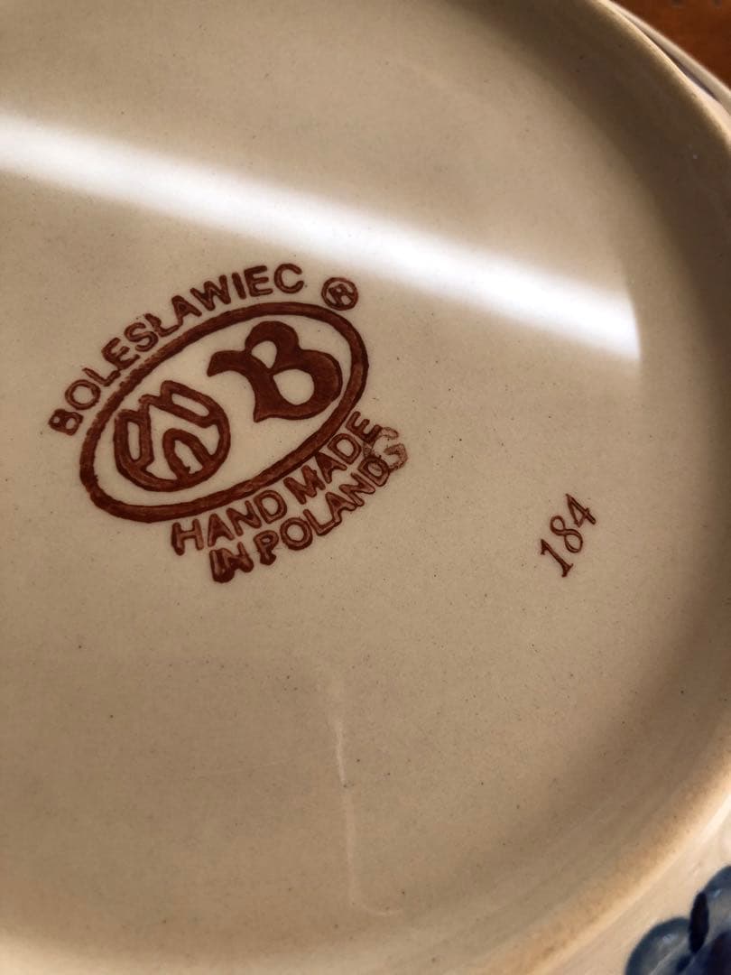 ポーランド　Boleslawiec社　ポーリッシュポタリー　パスタ皿　二枚セット