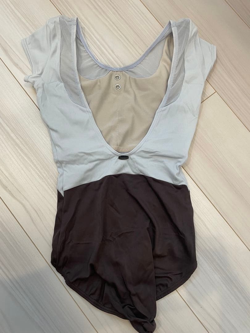 バイカラー レオタード グレー ブラウン meuu dancewear
