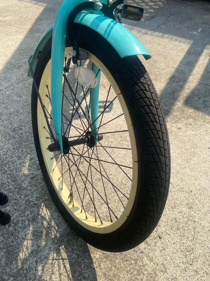 【引取り限定】ミントグリーン 20インチ クルーザー自転車