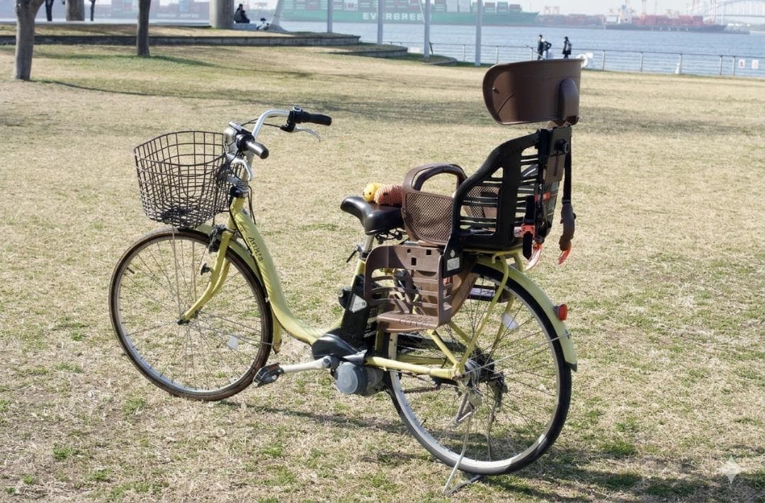 【大阪手渡】希少イエロー！ブリヂストン電動自転車/子乗せ/整備済/大容量バッテリ