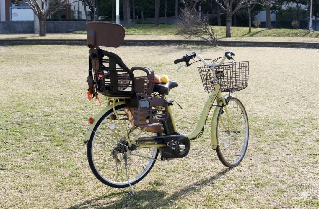 【大阪手渡】希少イエロー！ブリヂストン電動自転車/子乗せ/整備済/大容量バッテリ