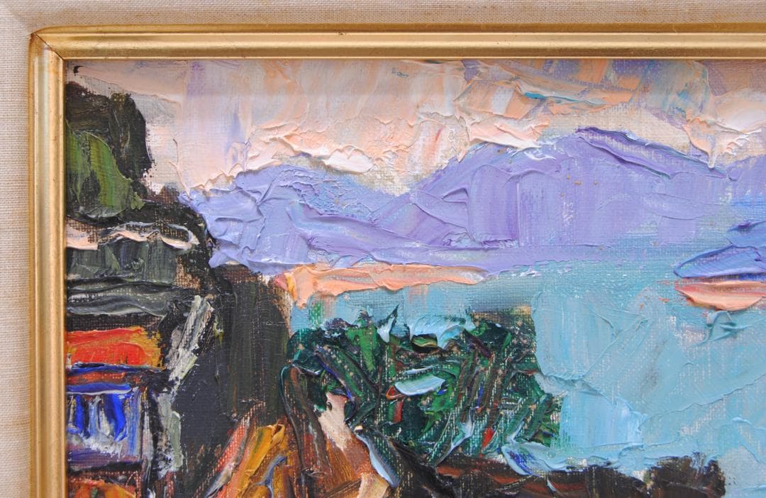 山田新一 イドラ にて 油彩画 油絵 風景画 ギリシャ エーゲ海 師: 藤島武二
