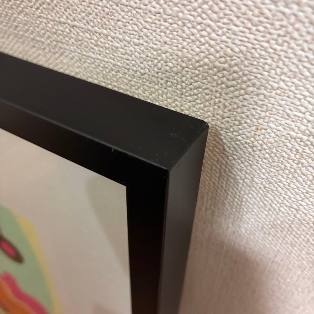 北欧風 モダン 抽象画 シルクスクリーン 70/100 サイン入り 額装 版画