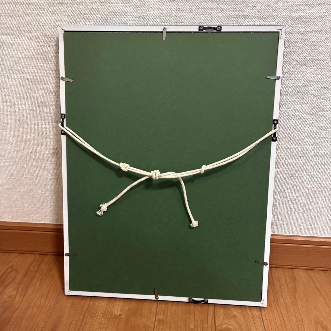 北欧風 モダン 抽象画 シルクスクリーン 70/100 サイン入り 額装 版画