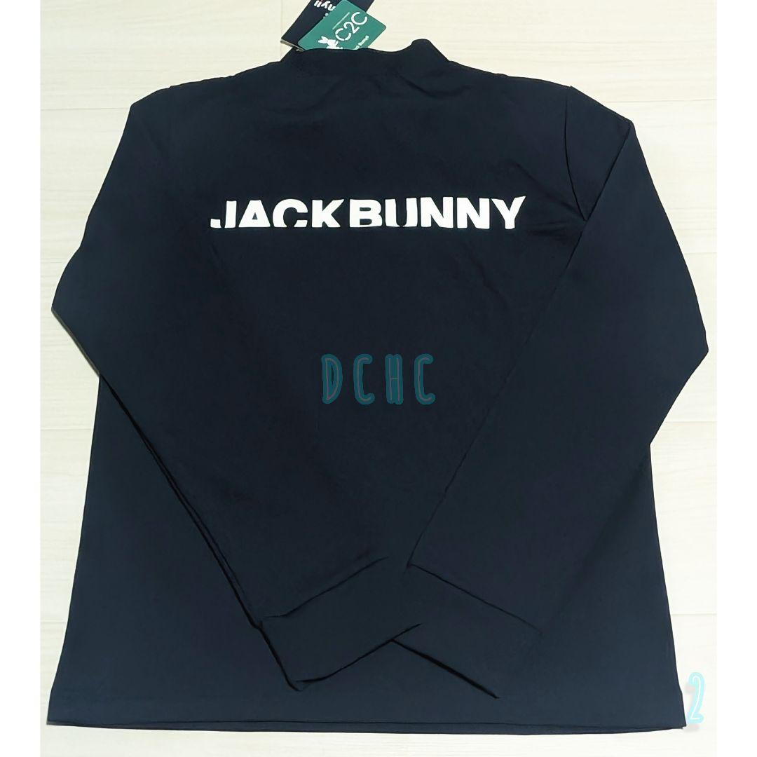 新品 【サイズ２(Ｌ)】【ネイビー】ジャックバニー　長袖　モックネックシャツ