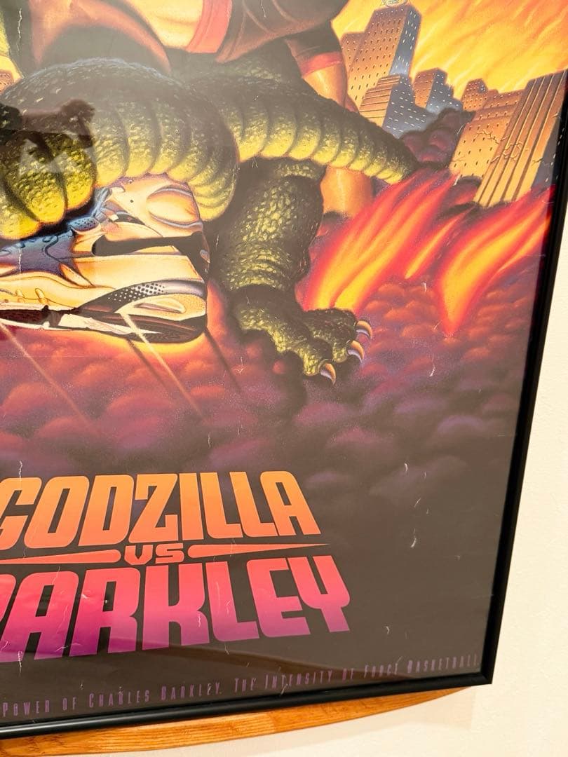 【激レア】1992Nike Godzilla vsBarkley ポスター当時物