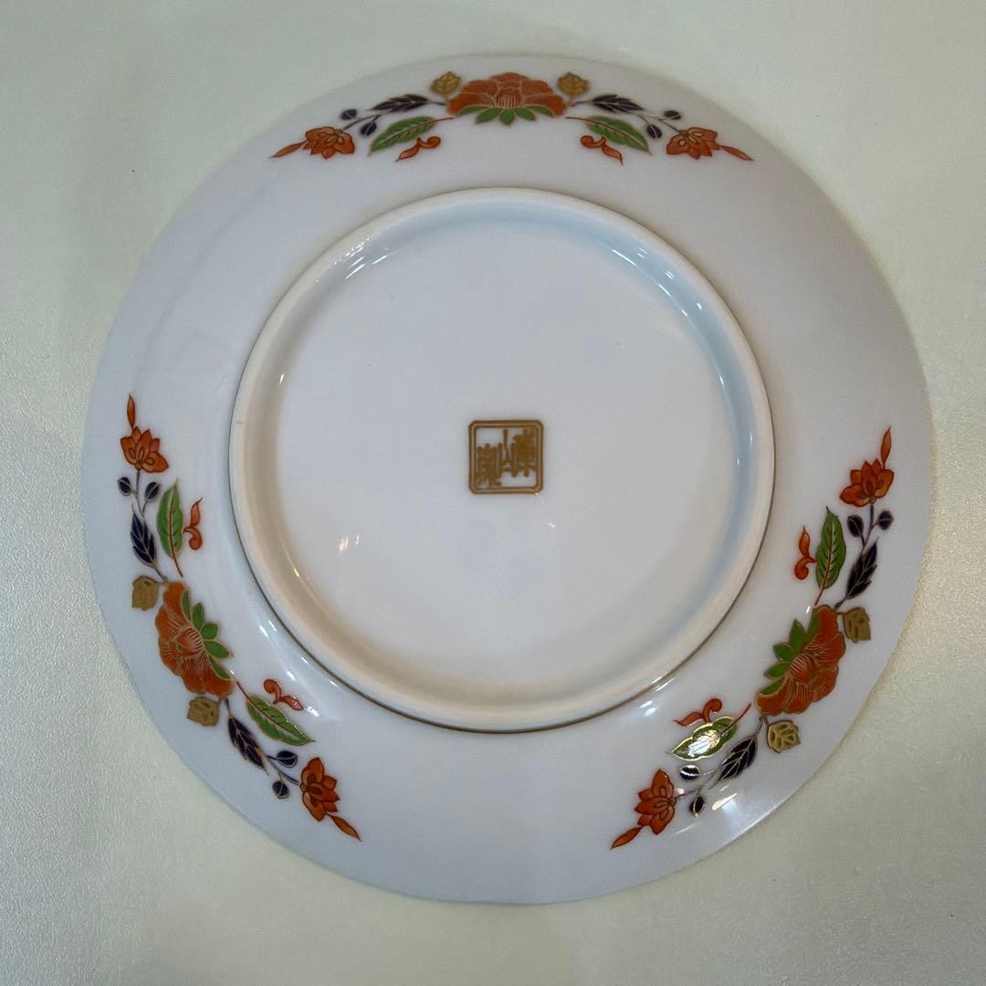 前畑陶器 庫山窯 金襴手 牡丹 銘々皿揃 輪花皿　金彩 古伊万里 色絵 5枚