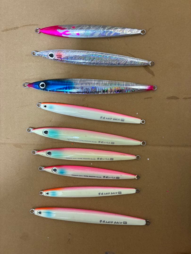 撃投ジグ セット 8本 レベル、レイドバック 青物」