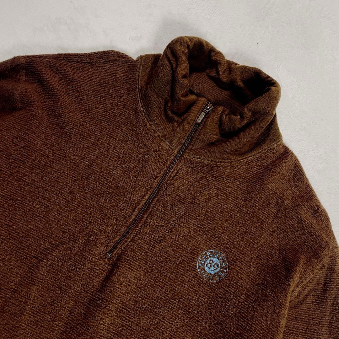 パーリーゲイツ ウール ハーフジップ ニット セーター 6(XL) ブラウン