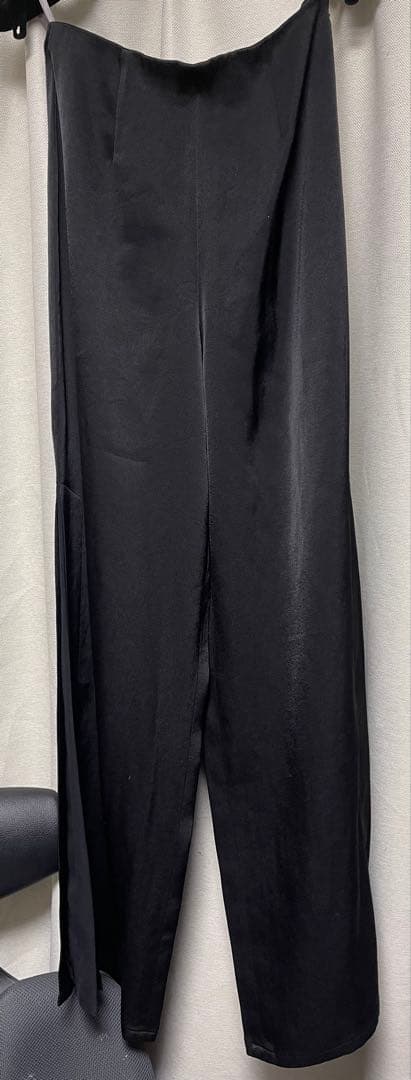 Charcot 黒ワイドパンツ シフォンスリット入 Mサイ社交ダンス