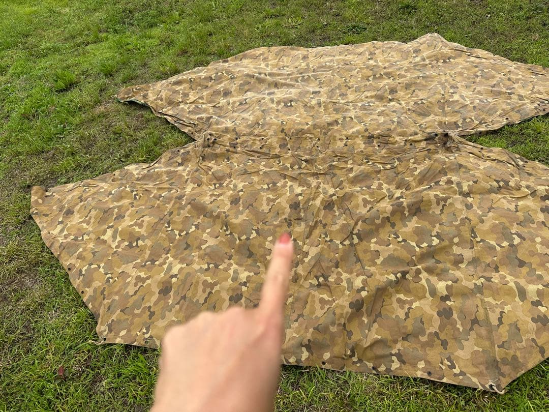 軍幕 リバーシブル USMC アメリカ軍 ミッチェルパターン パップテント 2枚