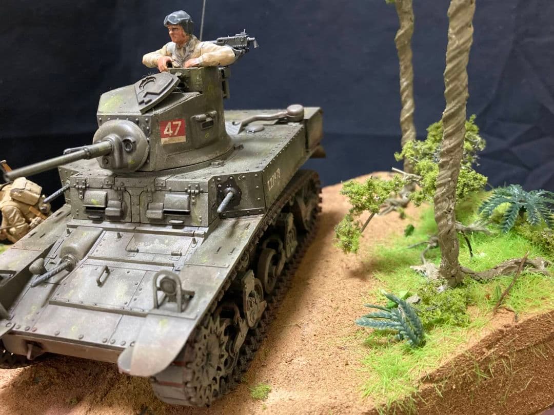 英軍M3 スチュアート、インパール作戦　ミリタリー　ジオラマ