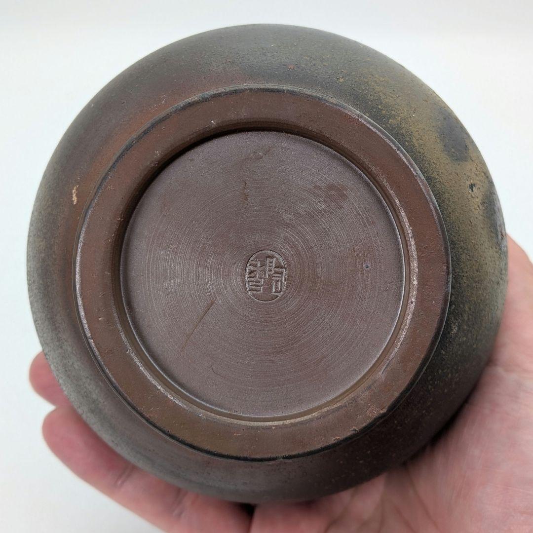 人間国宝 山本陶秀 備前焼 花瓶 共箱合布 抹茶道具 花入 花生 花器 磨き技法