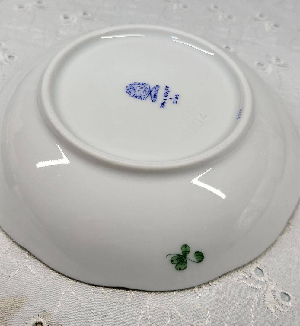 未使用✨ヘレンド インドの華 小皿 フルーツボウル✨グリーン 花 金彩キラキラ