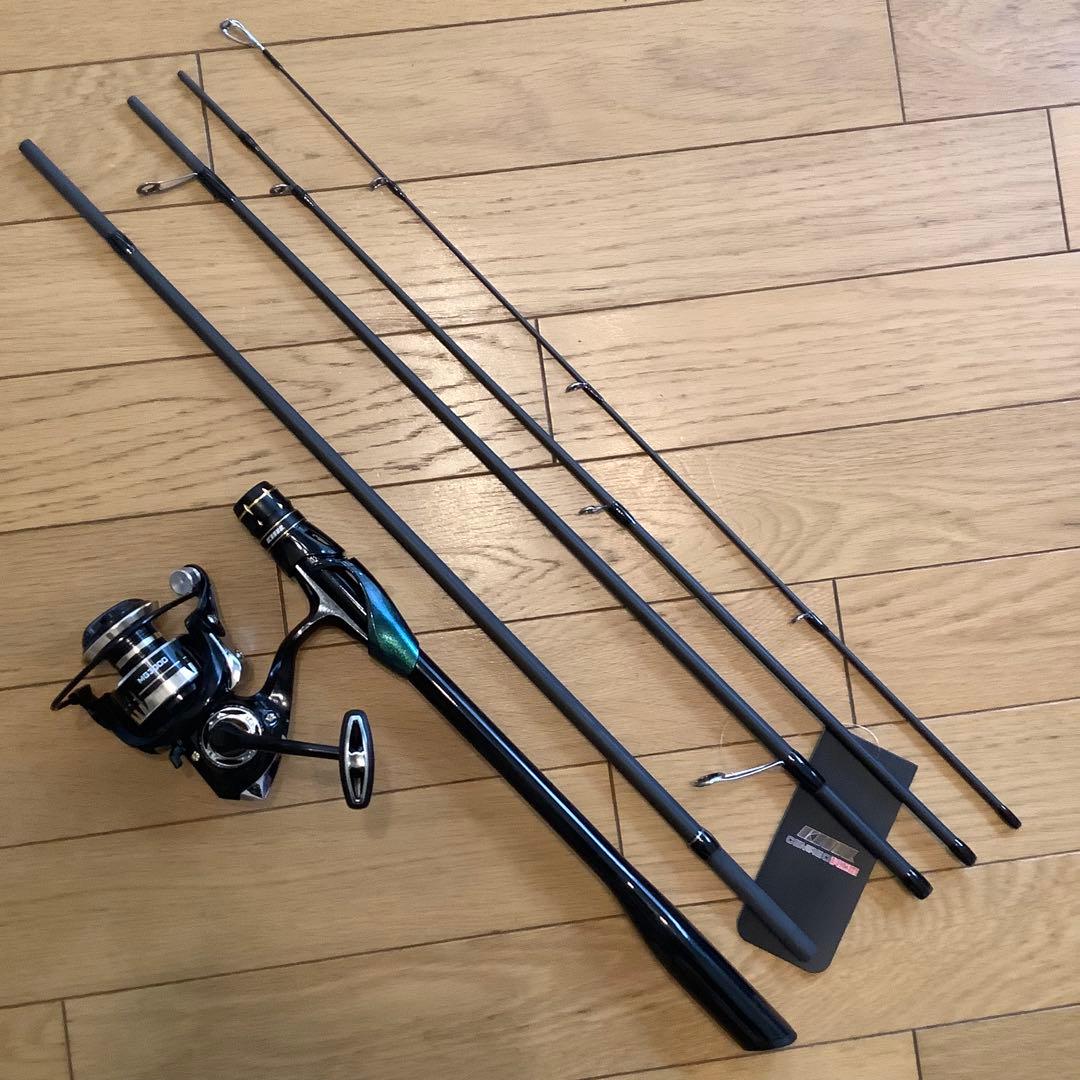 ショアジギ　5ピース2.4mスピニングロッド&スピニングリール3000番シーバス