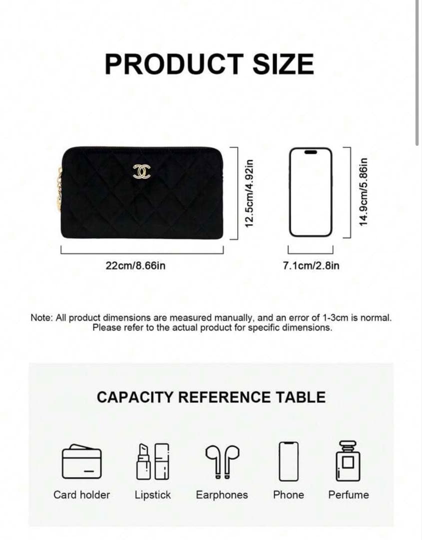 CHANEL カメリア　ペンダント付き　ブラック　ベルベット クラッチ