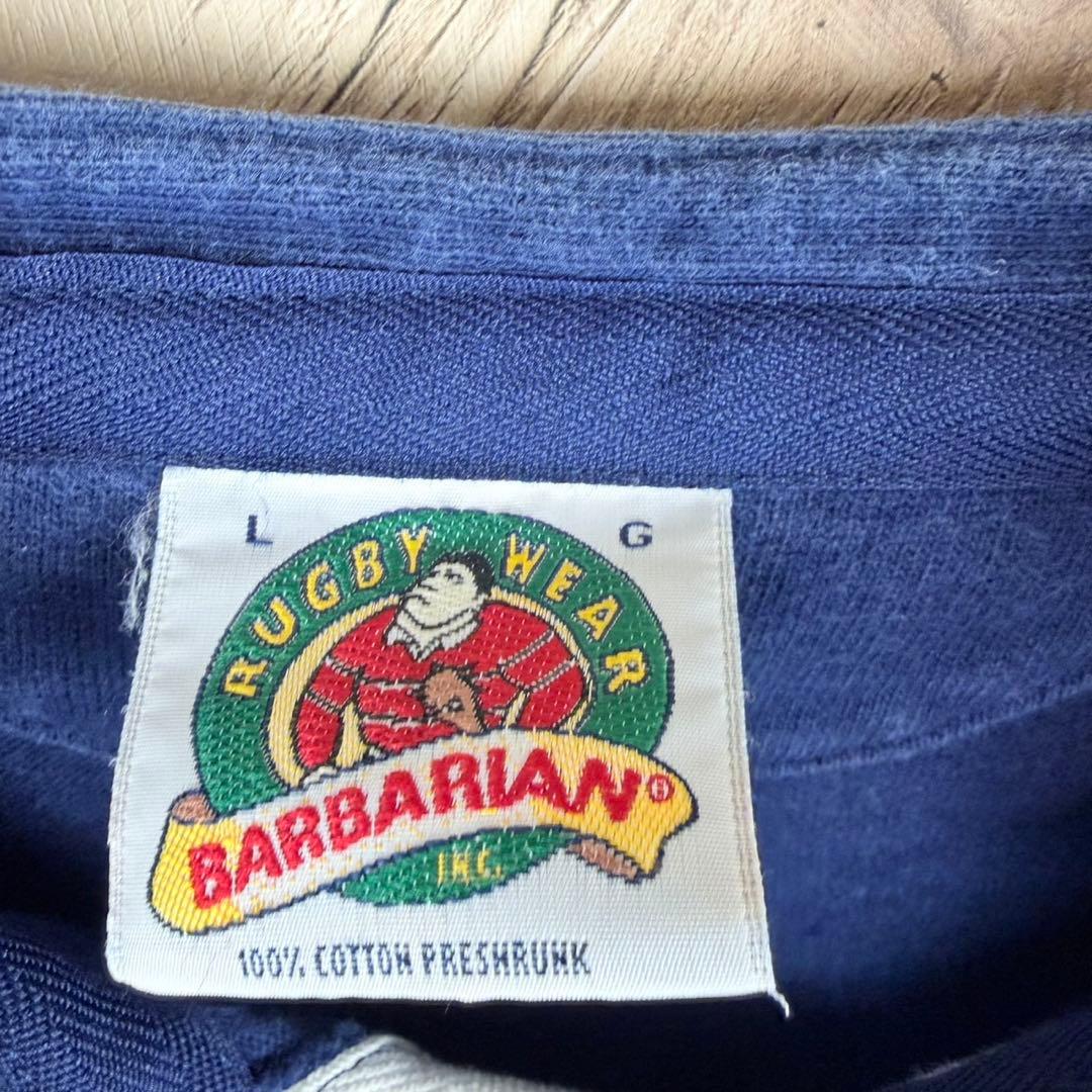 BARBARIAN バーバリーアン　立襟ラガーシャツ　ボーダー　Lサイズ　古着