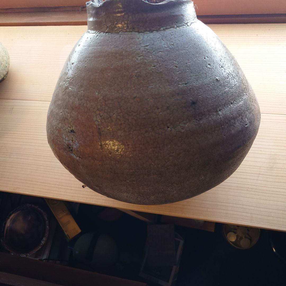 李朝　大壺　韓国　李朝中期　ベタ底　アンティーク　古美術　骨董　時代物