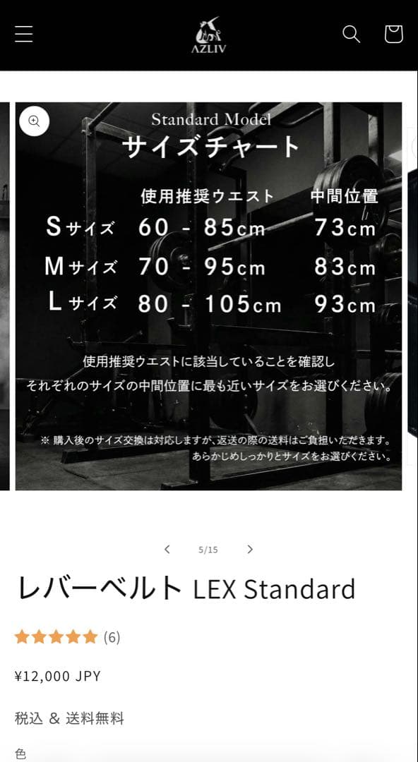 AZLIV LEX Standard Model トレーニングパワーベルト