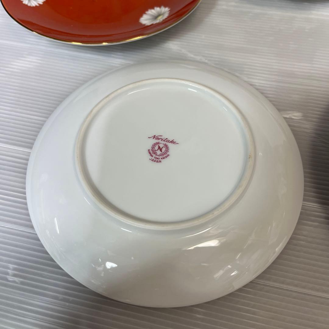 ノリタケ　マーガレット　赤菊　赤菊絵　銘々皿　平皿　ケーキ皿　5枚セット