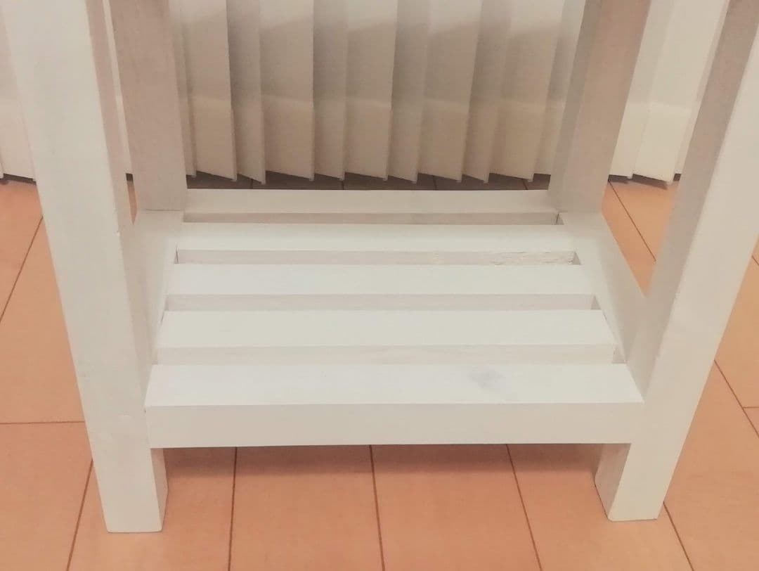 スツール/棚付き/椅子/木製/ホワイト【送料込み】