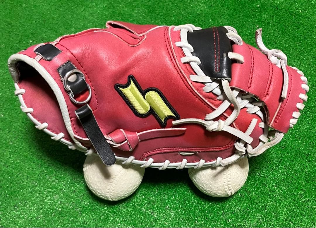 一般 軟式野球 キャッチャーミット エスエスケイ SSK 大人サイズ 赤白