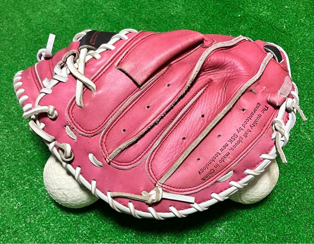 一般 軟式野球 キャッチャーミット エスエスケイ SSK 大人サイズ 赤白