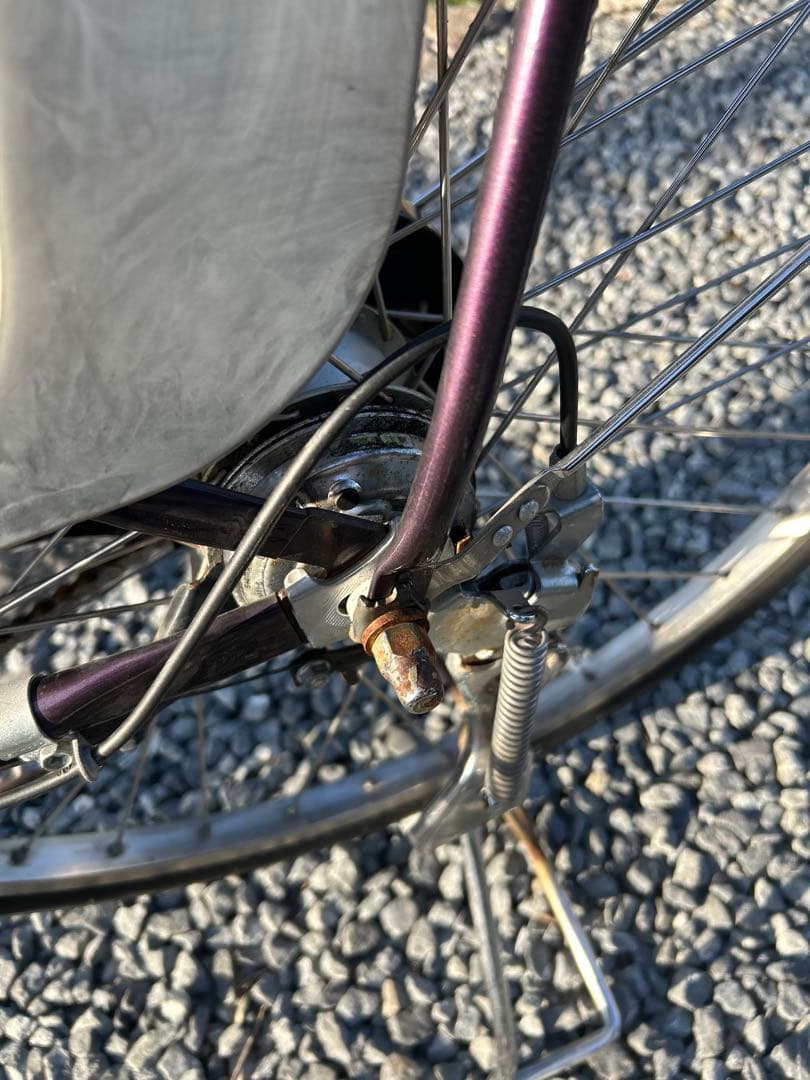中古 自転車 激安 電動アシスト パナソニック 26インチ 内装3段 紫色