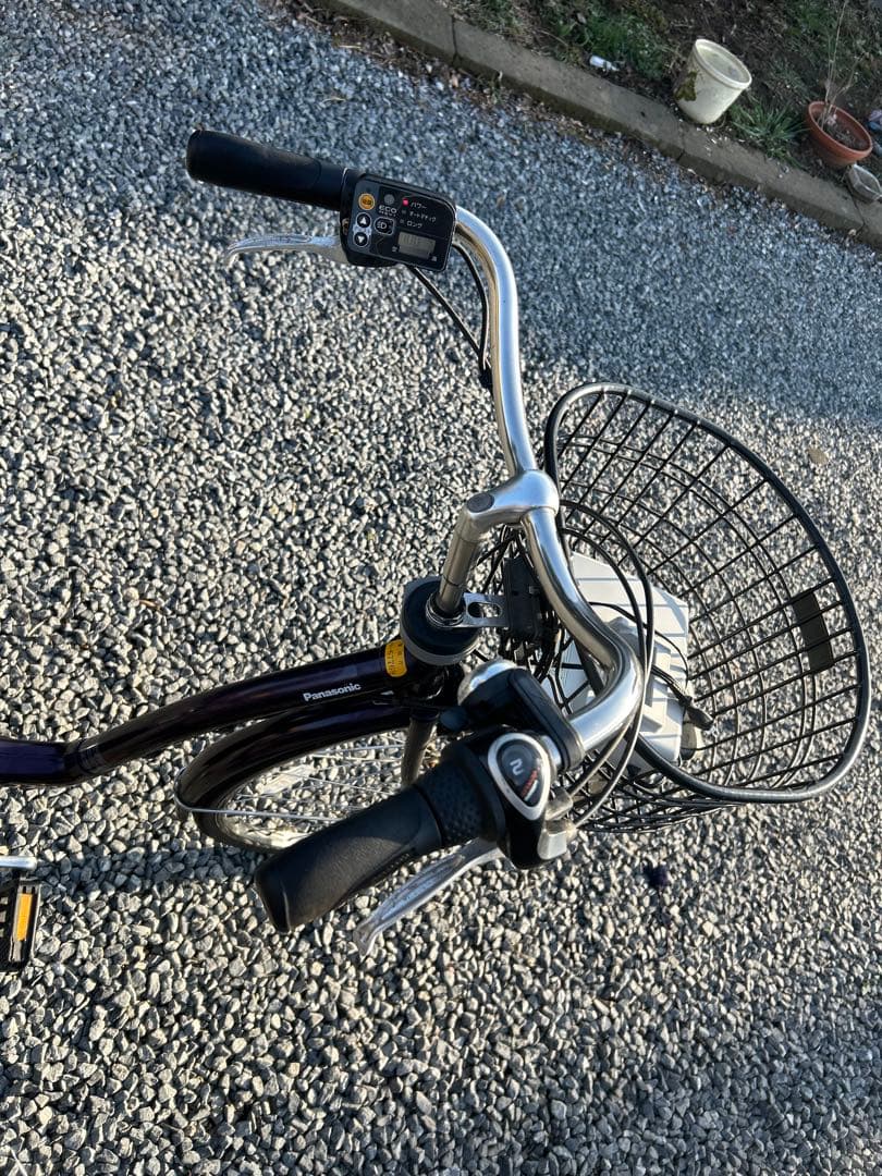 中古 自転車 激安 電動アシスト パナソニック 26インチ 内装3段 紫色