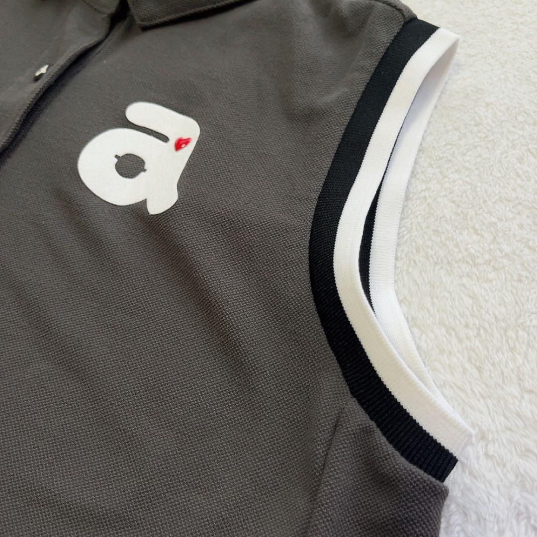 極美品　アルチビオ 　ワンピース　ポロワンピース　ノースリーブ　チャコール