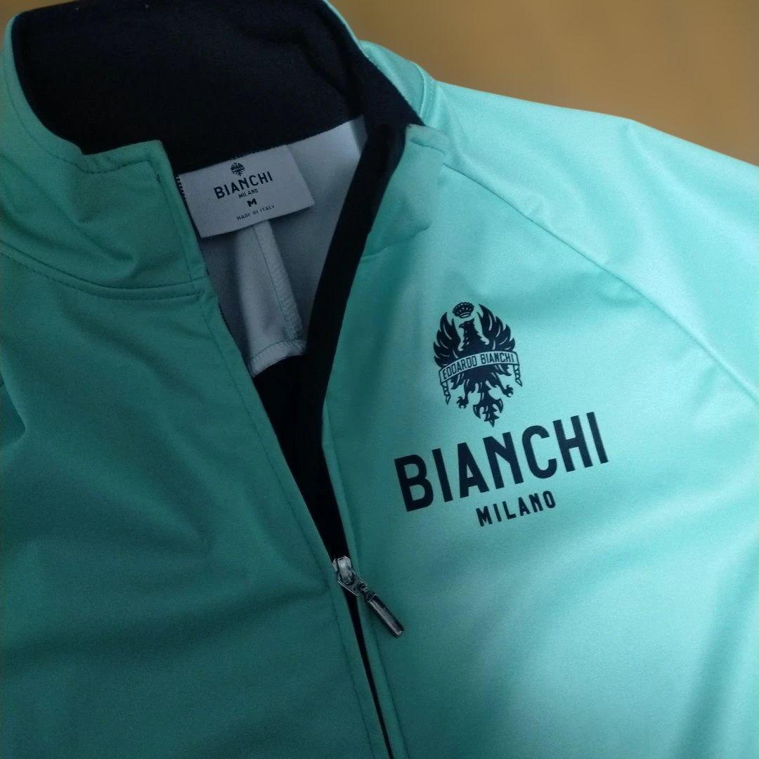 ほぼ未使用 Bianchi イタリア製 冬用 薄手 サイクルジャケット