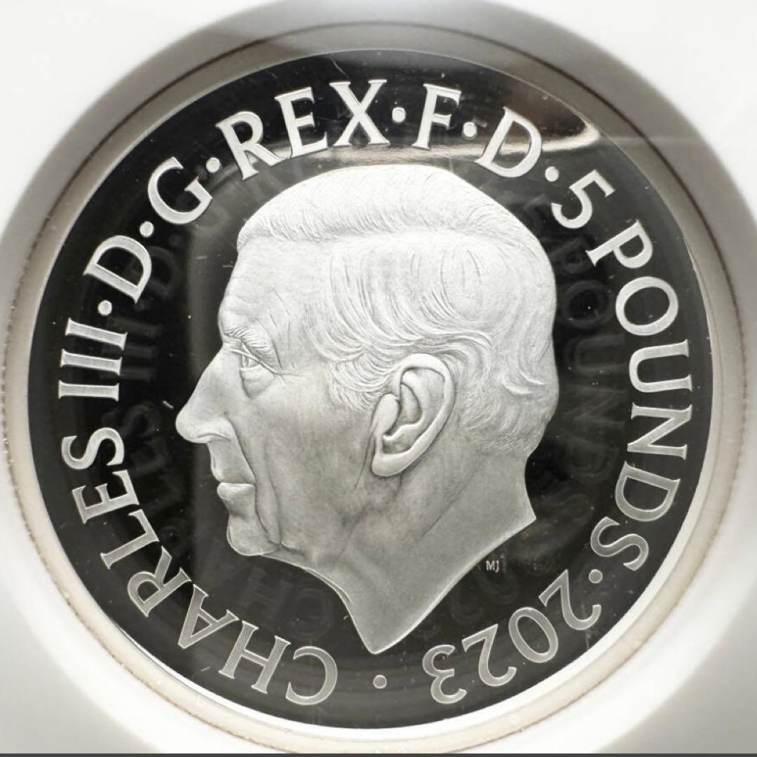 【最高鑑定 初日2000枚】2023 英国 ライオンとイーグル \"2oz\" 銀貨