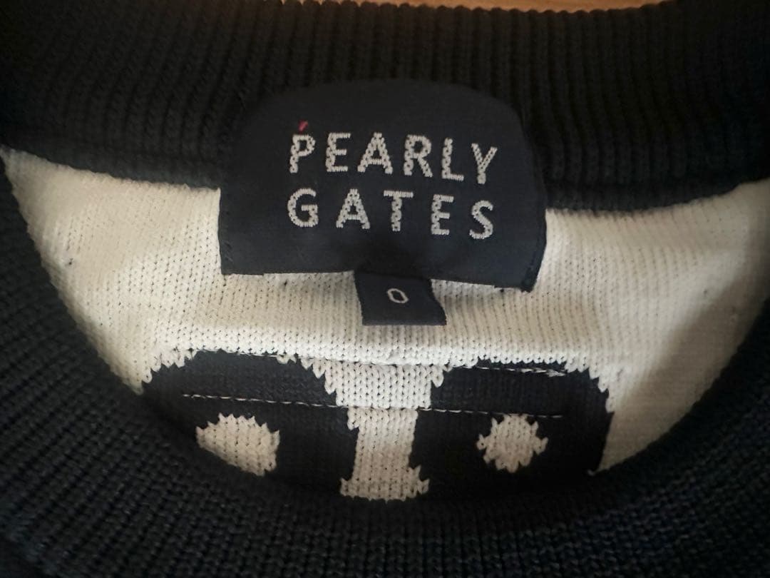 超美品！PEARLY GATES ロゴセーター 総柄 ブラック サイズ0