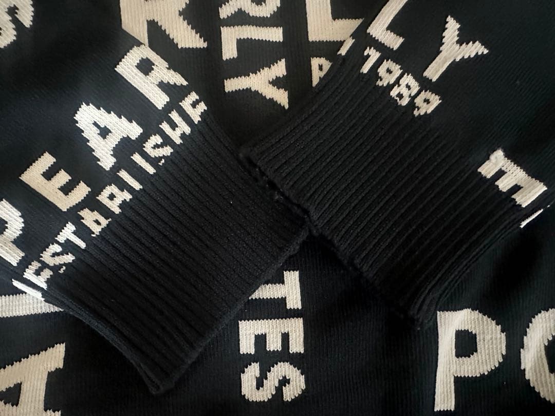 超美品！PEARLY GATES ロゴセーター 総柄 ブラック サイズ0