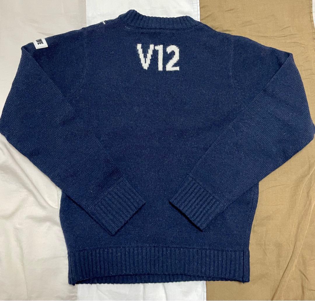 V12 ヴィトュエルブ　大きい星柄　ネイビー　セーター　サイズ1(M)
