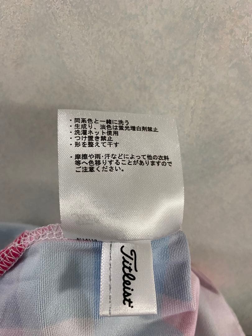 美品 Titleist ポロシャツ 3L 総柄 ブロックチェック 吸汗 速乾