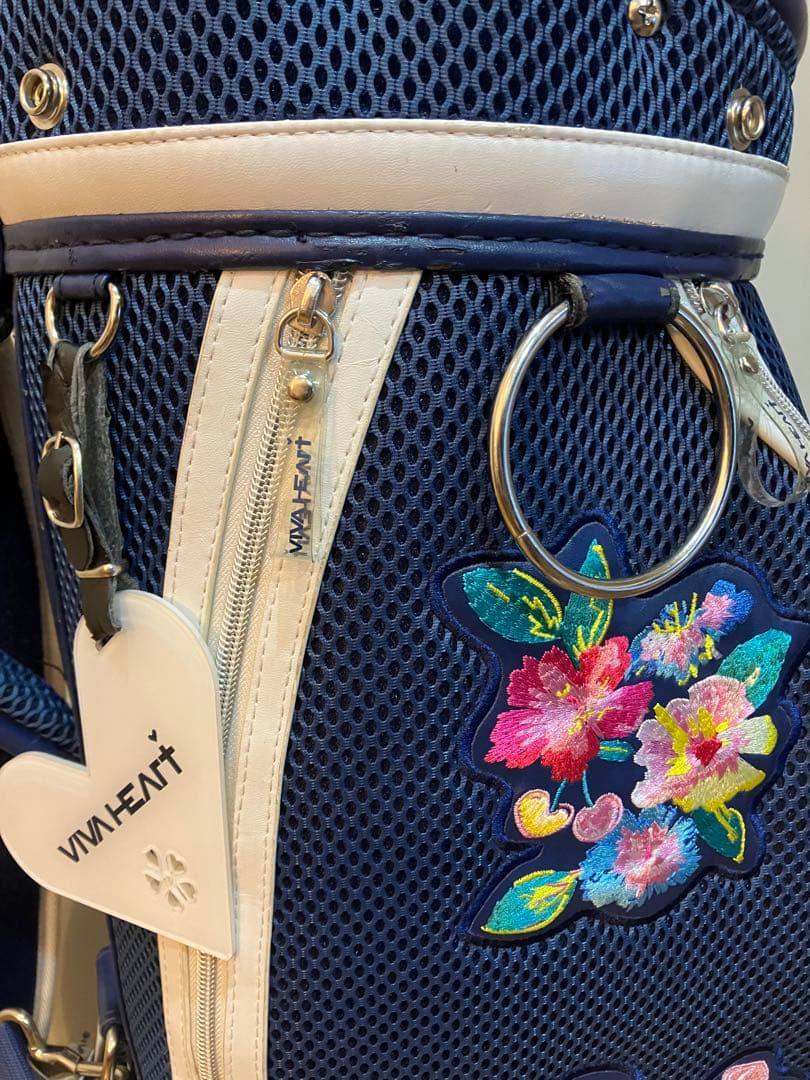 VIVA HEART レディース キャディーバック ブルーに花柄 ビバハート
