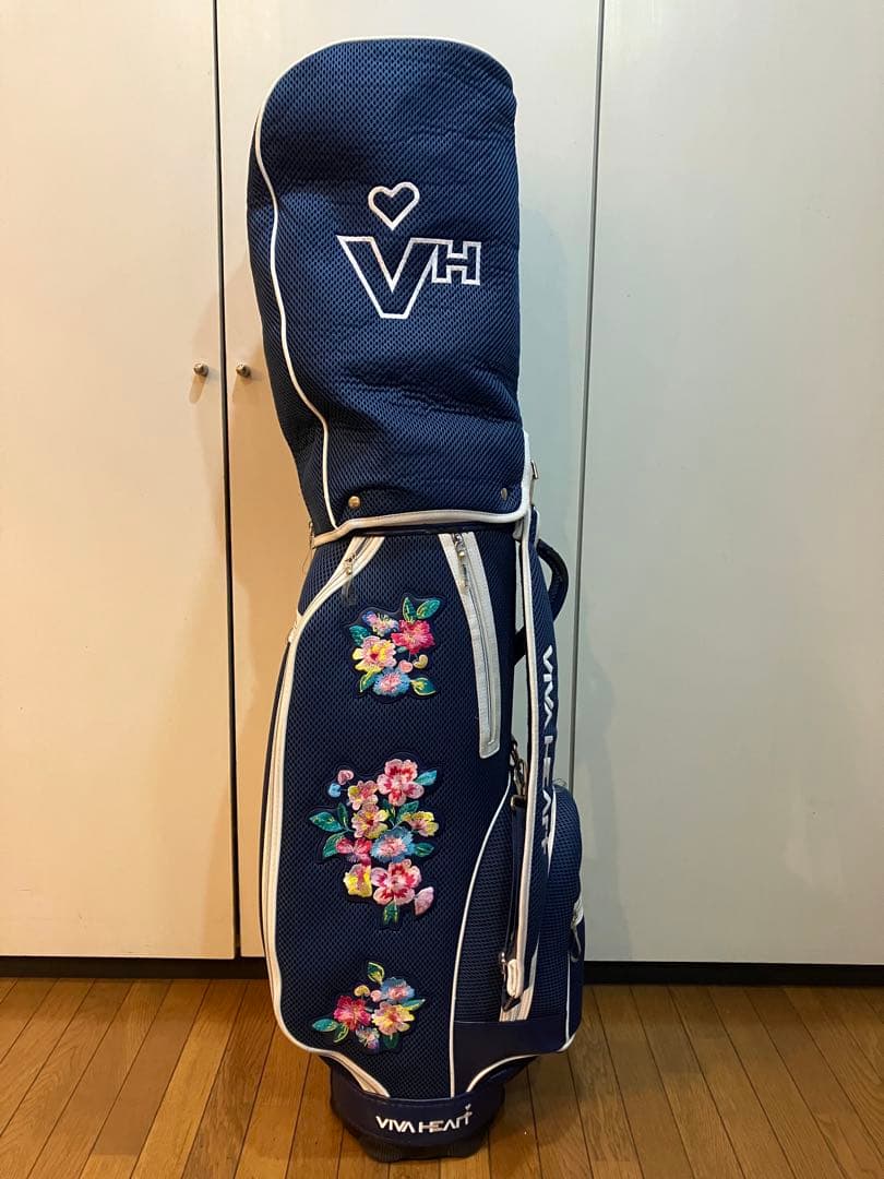VIVA HEART レディース キャディーバック ブルーに花柄 ビバハート