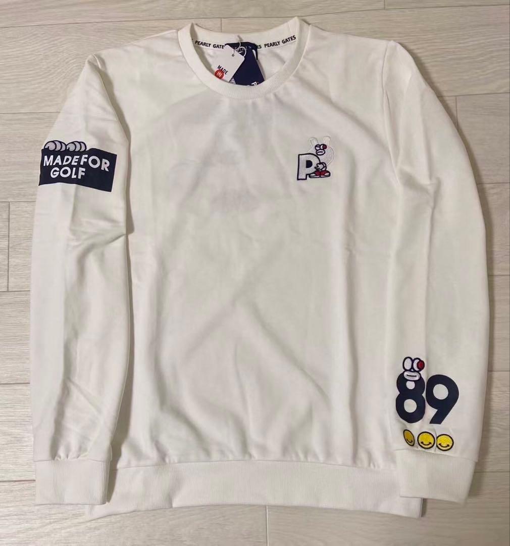 新品 正規品 パーリーゲイツ どうしちゃったPGスウェット 白 サイズ6