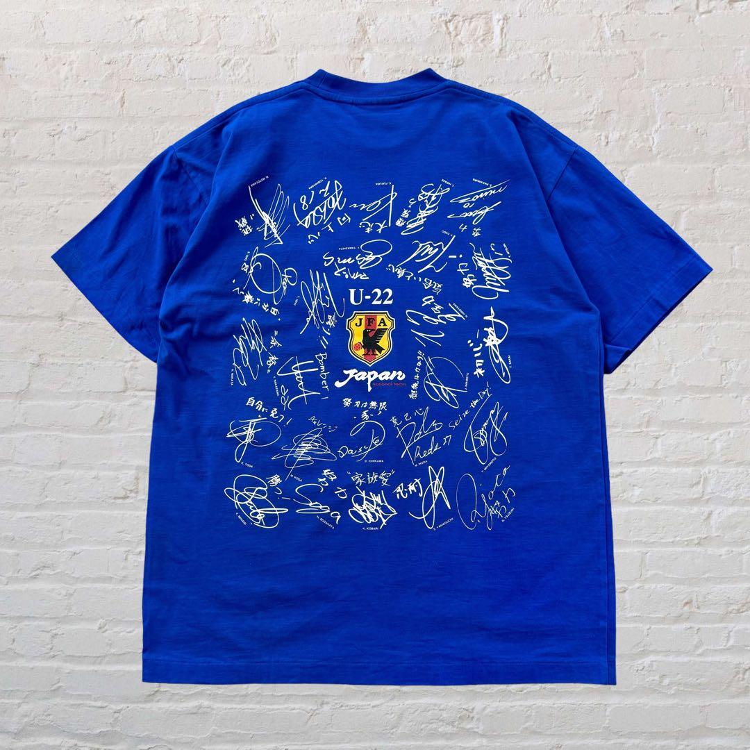 【超希少】激レア 90s サッカー日本代表 ビンテージTシャツ サインデザイン
