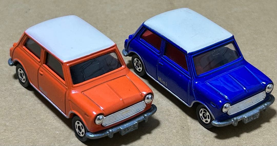日本製 トミカ ミニクーパー オレンジ ブルー 2台セット