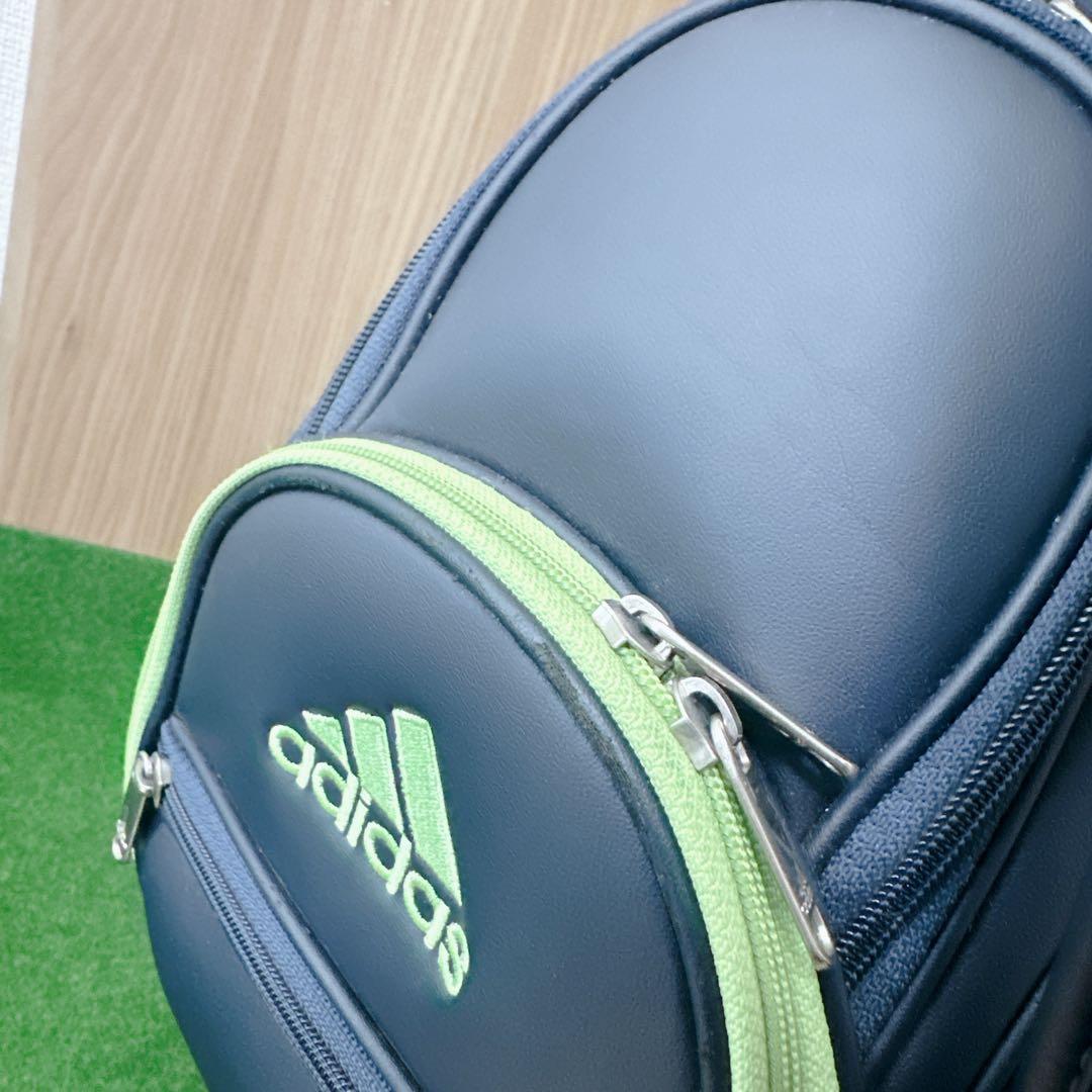 希少 アディダス キャディバッグ 8.5型 5分割 ネイビー ネオンイエロー