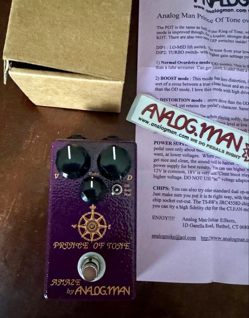 【極美品】ANALOG.MAN PRINCE OF TONE オーバードライブ