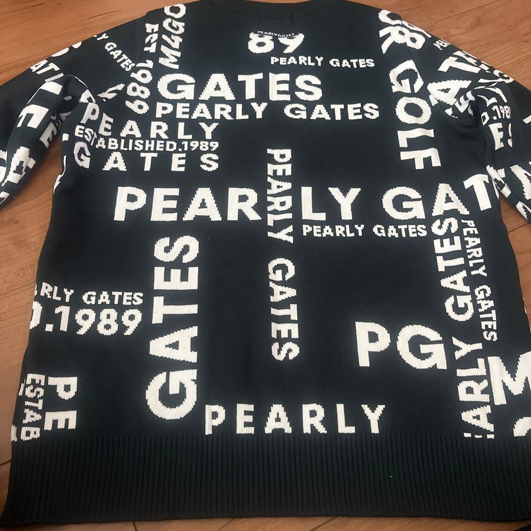 超美品！PEARLY GATES ロゴセーター 総柄 ブラック サイズ1