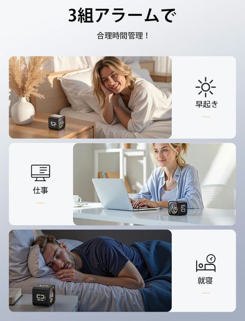 ❤✨️キューブタイマー ポモドーロタイマー Type-C充電 1400mAh