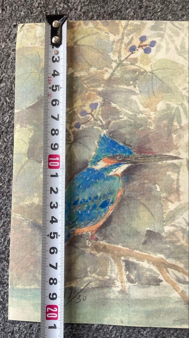 ジャンク品 二代目 清次郎 カワセミ 絵 落款あり