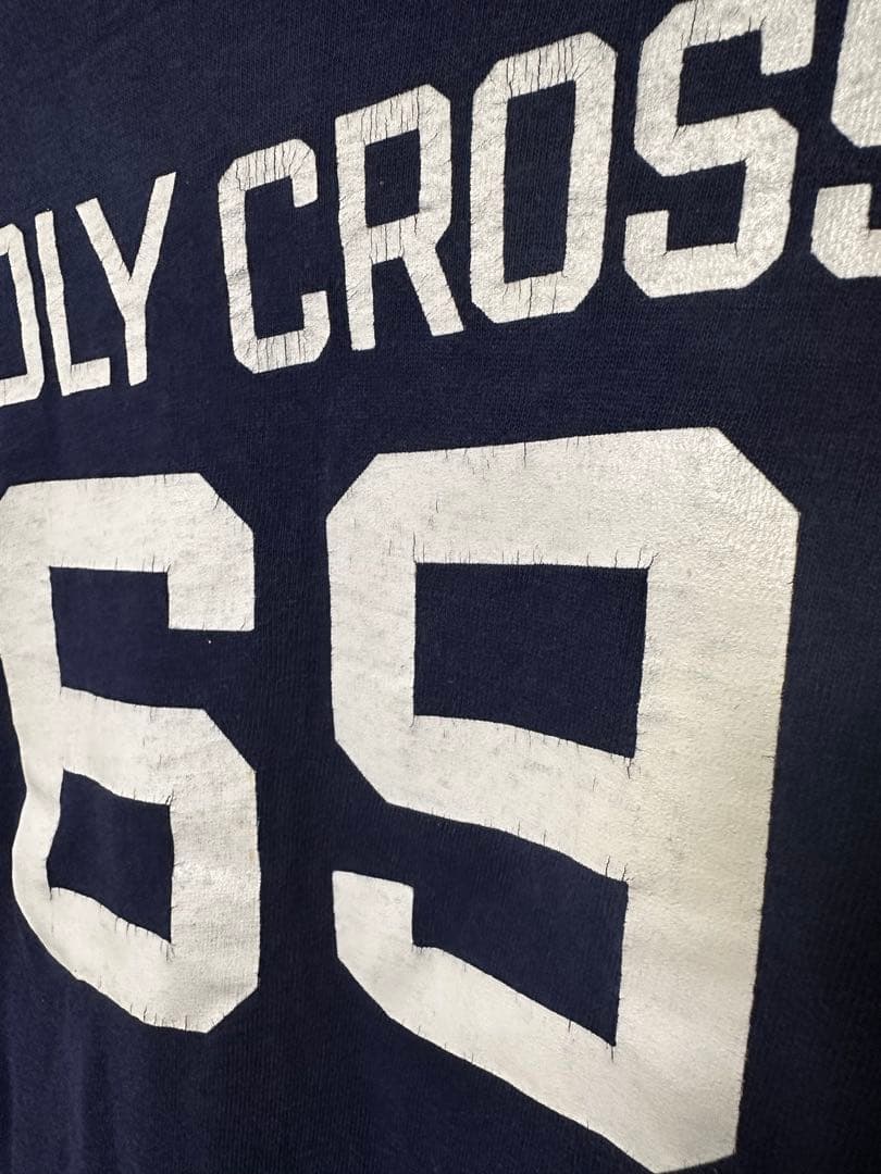 Champion HOLY CROSS 69 XL ランタグ　古着フットボールT
