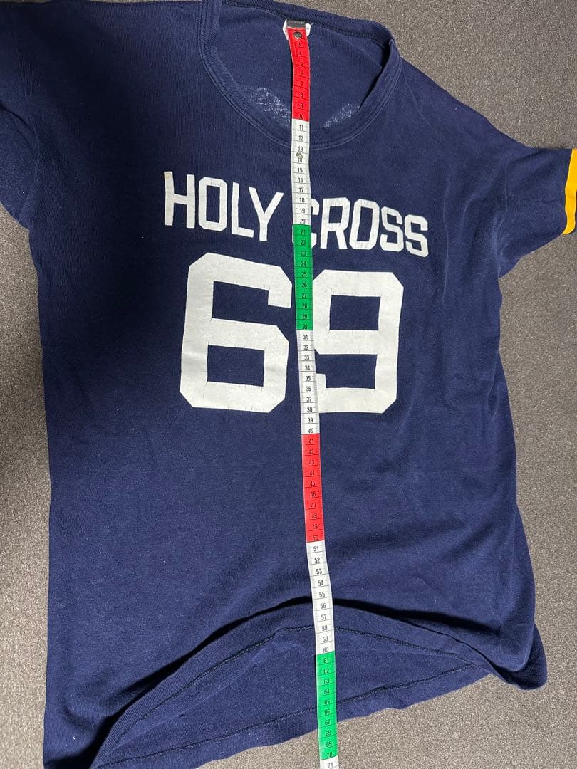 Champion HOLY CROSS 69 XL ランタグ　古着フットボールT