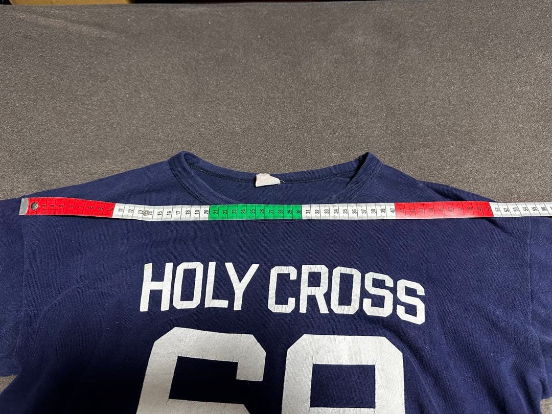 Champion HOLY CROSS 69 XL ランタグ　古着フットボールT