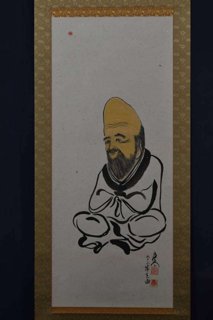 良念/寿老人図/掛軸/名家伝来/Z-891